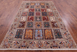 Garden Design Persian Hand Knotted Wool Rug - 6' 8" X 10' 0" - Golden Nile