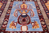 Garden Design Persian Hand Knotted Wool Rug - 6' 8" X 10' 0" - Golden Nile