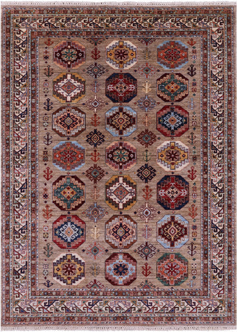 Turkmen Ersari Handmade Wool Rug - 5' 7