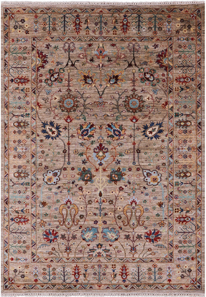 Peshawar Hand Knotted Wool Rug - 5' 9" X 7' 11" - Golden Nile