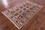 Turkmen Ersari Hand Knotted Wool Rug - 4' 1" X 6' 3" - Golden Nile