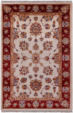 Ivory Persian Tabriz Handmade Wool Rug - 3' 4" X 5' 2" - Golden Nile