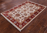 Ivory Persian Tabriz Handmade Wool Rug - 3' 4" X 5' 2" - Golden Nile