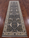Grey Turkish Oushak Hand Knotted Wool Runner Rug - 2' 8" X 9' 10" - Golden Nile