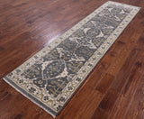 Grey Turkish Oushak Hand Knotted Wool Runner Rug - 2' 8" X 9' 10" - Golden Nile