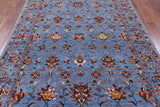 Blue Peshawar Hand Knotted Wool Rug - 6' 9" X 9' 8" - Golden Nile