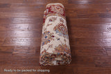 Ivory Persian Tabriz Hand Knotted Wool Rug - 5' 7" X 7' 10" - Golden Nile