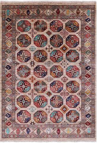 Turkmen Ersari Hand Knotted Wool Rug - 6' 3