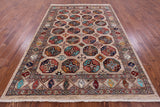 Turkmen Ersari Hand Knotted Wool Rug - 6' 3" X 8' 10" - Golden Nile
