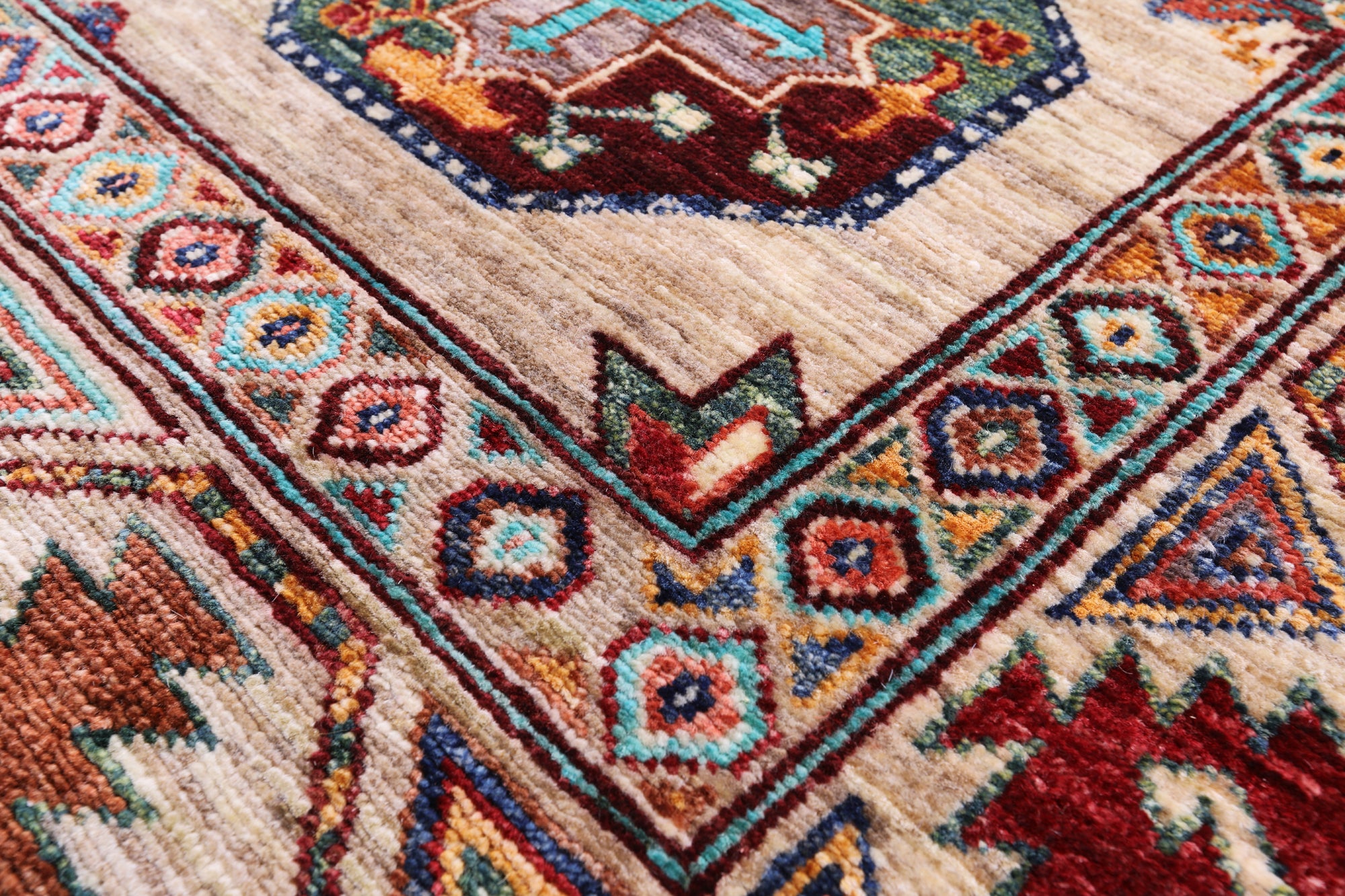 Turkmen Ersari Hand Knotted Wool Rug - 6' 3" X 8' 10" - Golden Nile