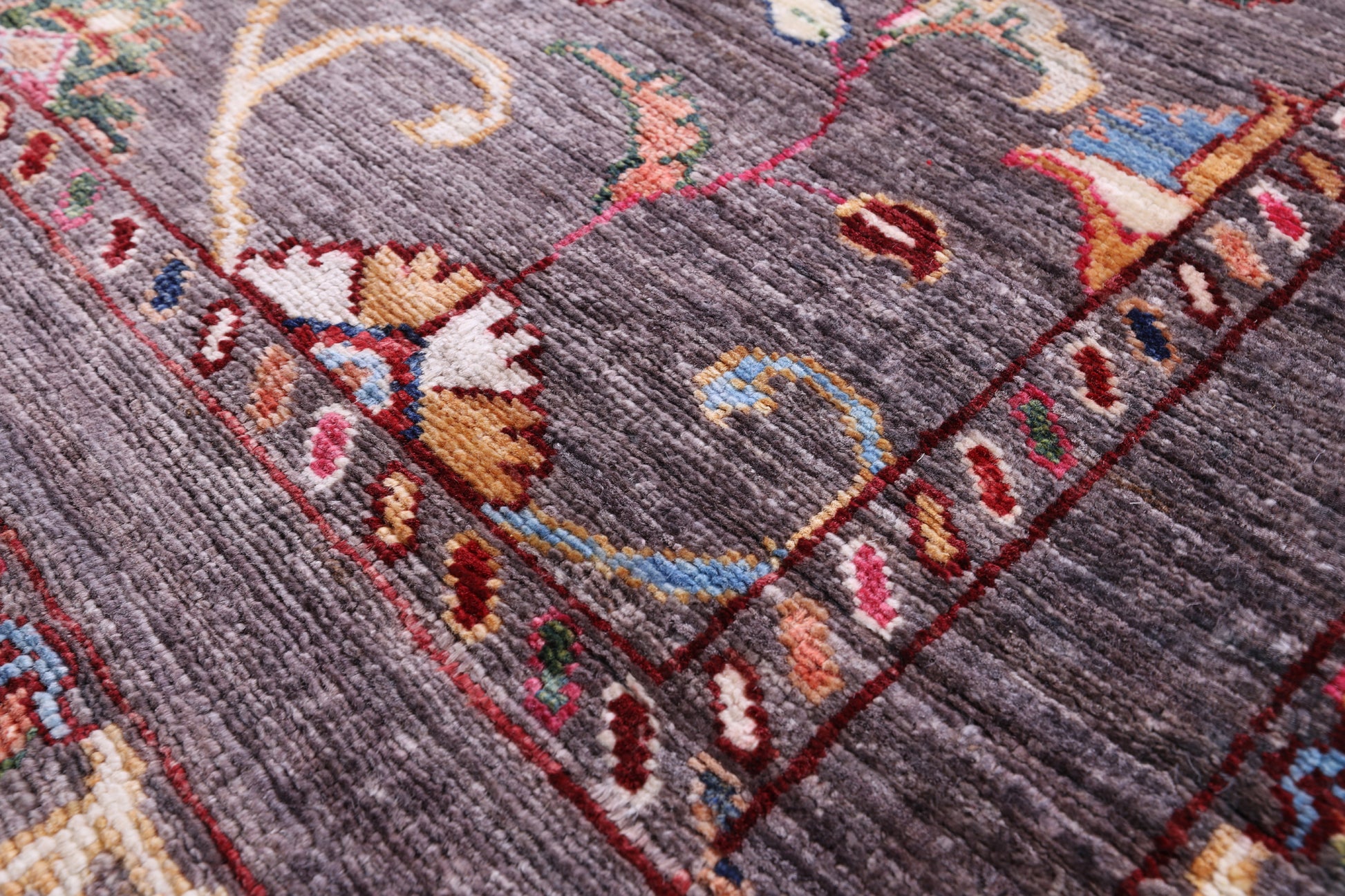 Grey Peshawar Hand Knotted Wool Runner Rug - 2' 8" X 9' 9" - Golden Nile