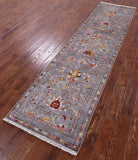 Grey Peshawar Handmade Wool Runner Rug - 2' 7" X 10' 2" - Golden Nile