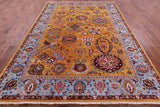 Gold Persian Tabriz Hand Knotted Wool Rug - 8' 2" X 11' 4" - Golden Nile