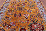 Gold Persian Tabriz Hand Knotted Wool Rug - 8' 2" X 11' 4" - Golden Nile