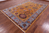 Gold Persian Tabriz Hand Knotted Wool Rug - 8' 2" X 11' 4" - Golden Nile