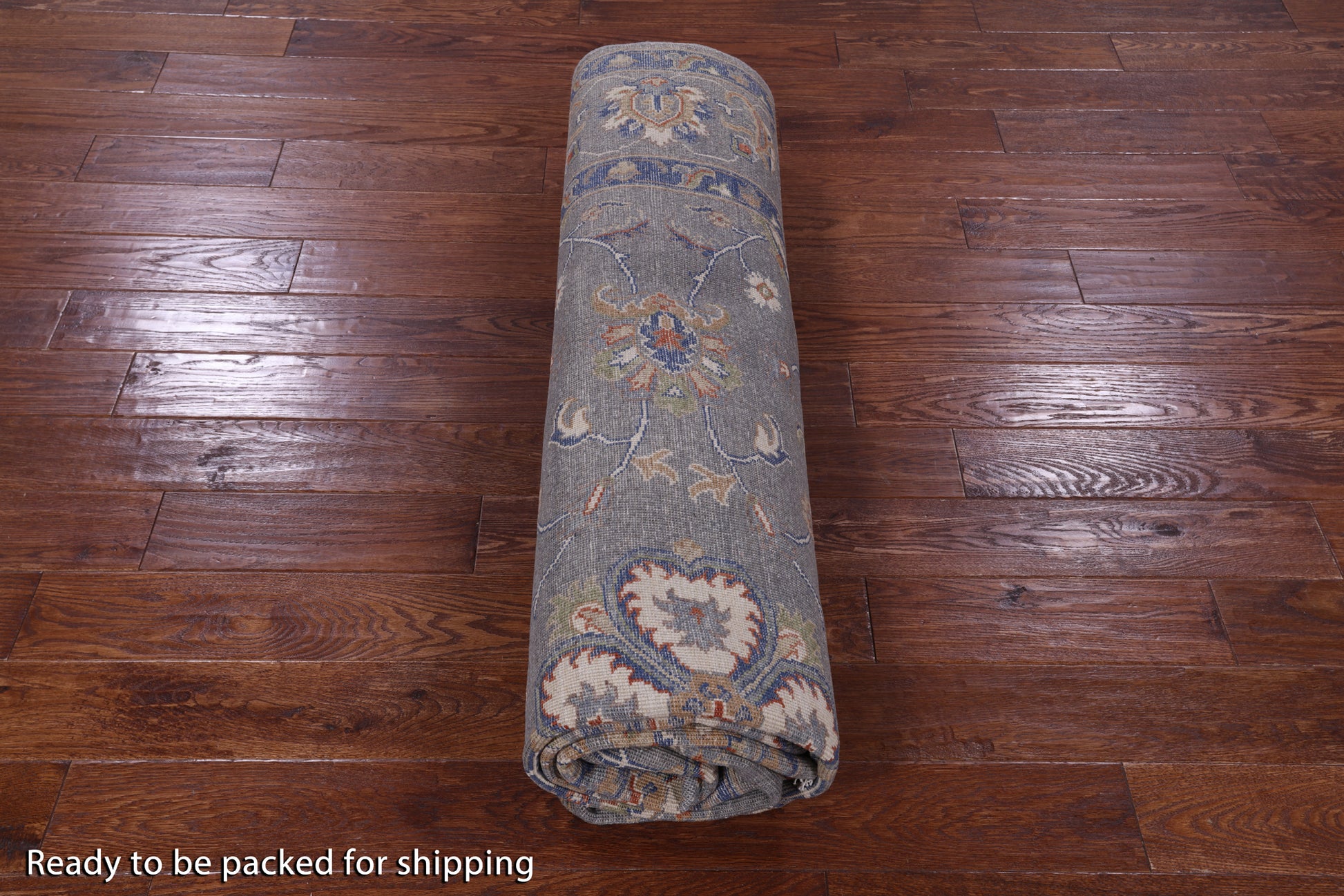 Grey Turkish Oushak Hand Knotted Wool Rug - 8' 0" X 10' 0" - Golden Nile