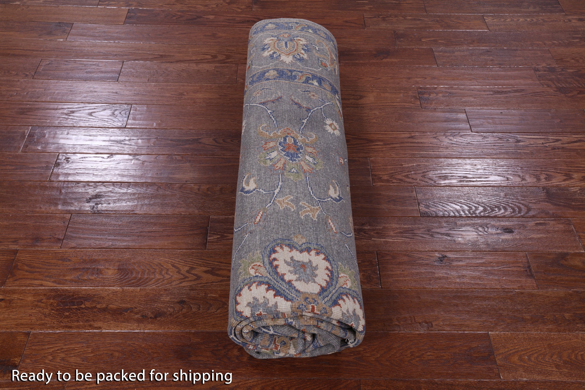 Grey Turkish Oushak Hand Knotted Wool Rug - 8' 0" X 10' 0" - Golden Nile