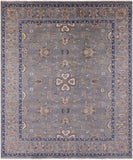 Grey Turkish Oushak Hand Knotted Wool Rug - 8' 0" X 10' 0" - Golden Nile