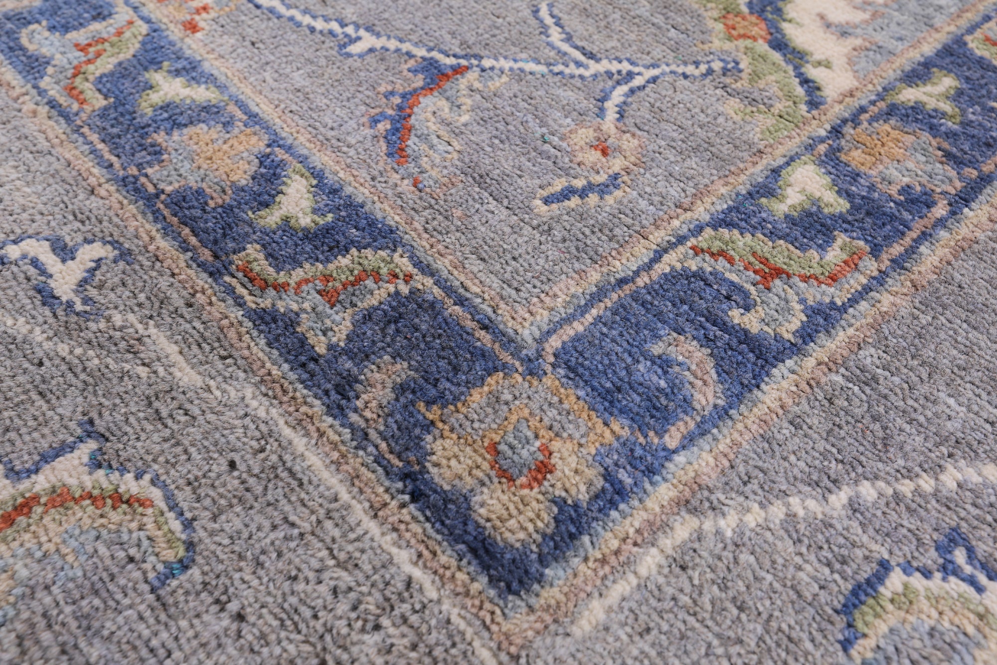 Grey Turkish Oushak Hand Knotted Wool Rug - 8' 0" X 10' 0" - Golden Nile