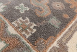 Grey Turkish Oushak Hand Knotted Wool Runner Rug - 2' 8" X 9' 8" - Golden Nile