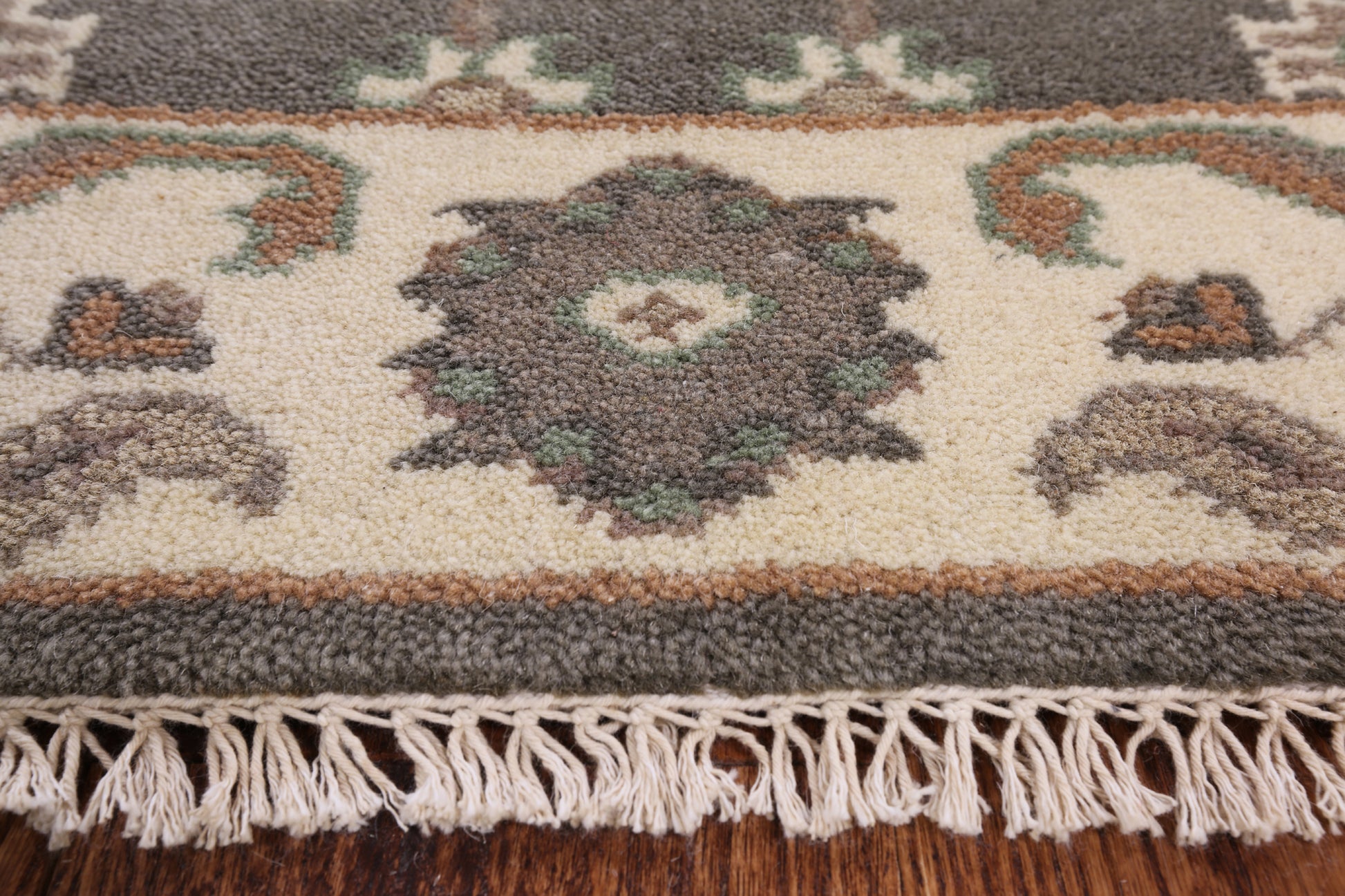 Grey Turkish Oushak Hand Knotted Wool Runner Rug - 2' 8" X 9' 8" - Golden Nile