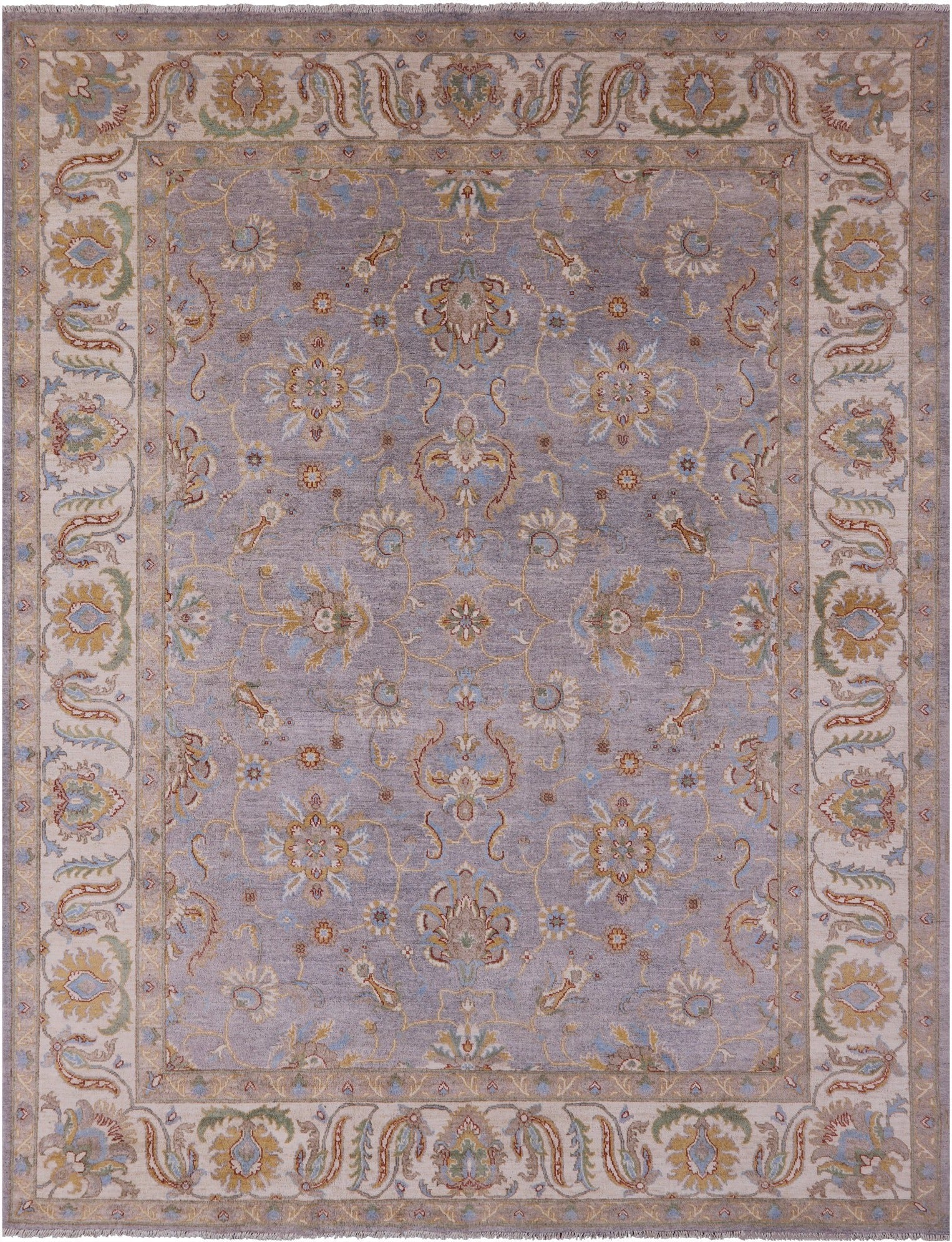 Grey Turkish Oushak Handmade Wool Rug - 8' 10" X 11' 5" - Golden Nile