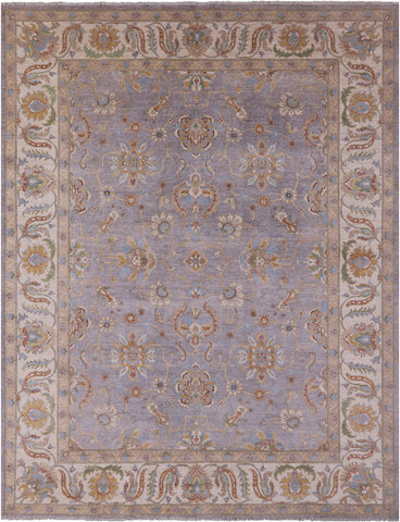 Grey Turkish Oushak Handmade Wool Rug - 8' 10