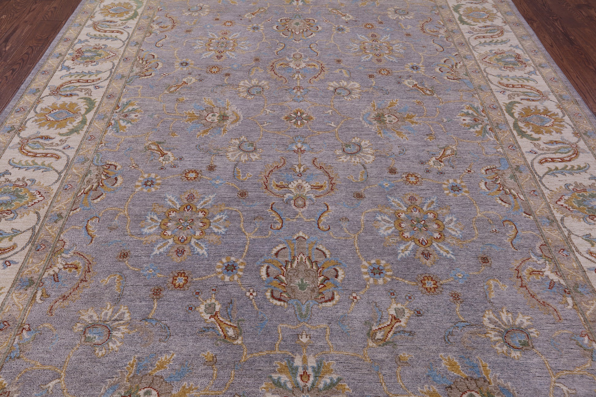 Grey Turkish Oushak Handmade Wool Rug - 8' 10" X 11' 5" - Golden Nile