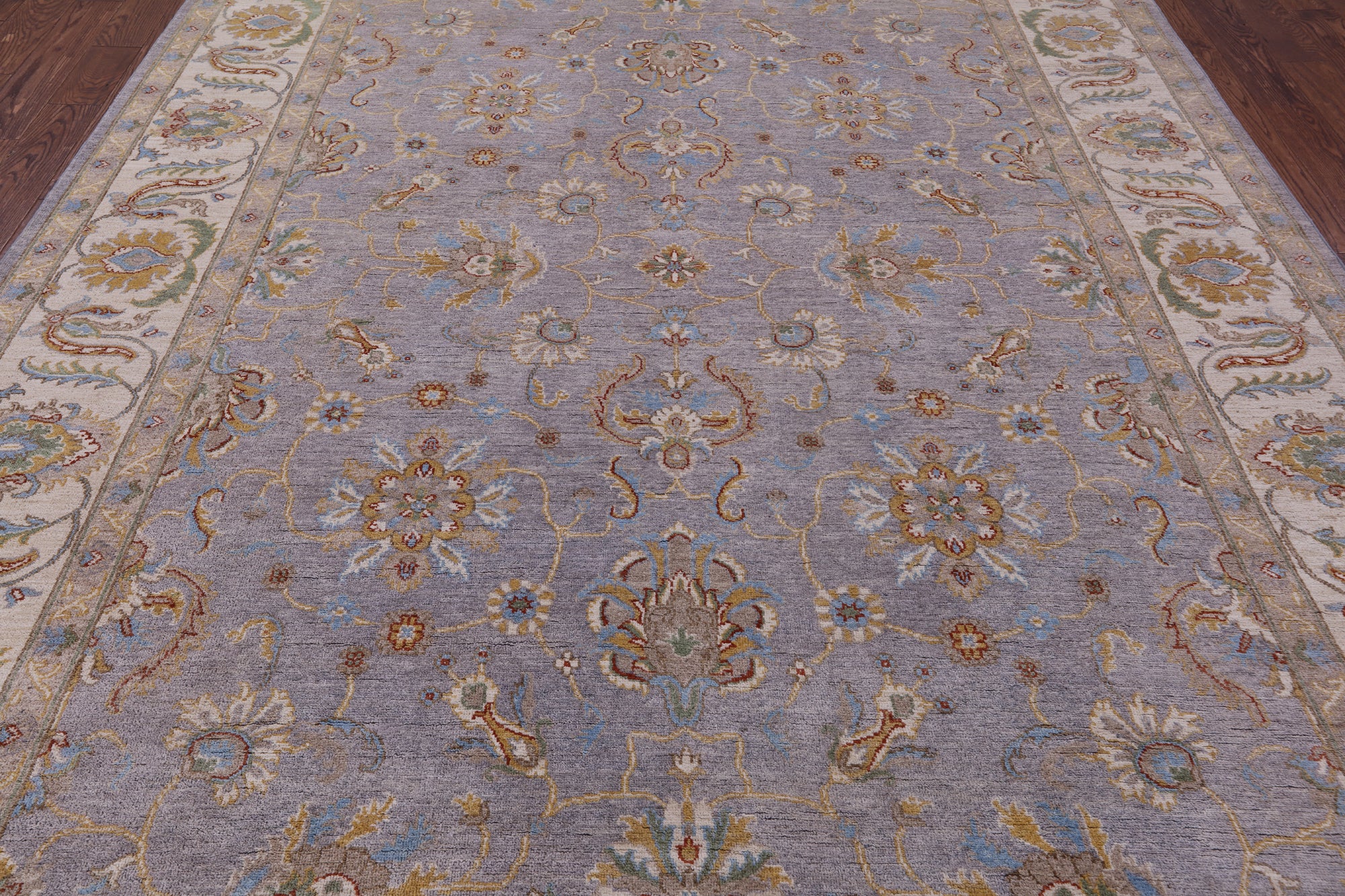 Grey Turkish Oushak Handmade Wool Rug - 8' 10" X 11' 5" - Golden Nile