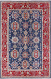 Blue Persian Fine Serapi Hand Knotted Wool Rug - 6' 8" X 9' 8" - Golden Nile