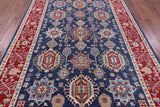 Blue Persian Fine Serapi Hand Knotted Wool Rug - 6' 8" X 9' 8" - Golden Nile