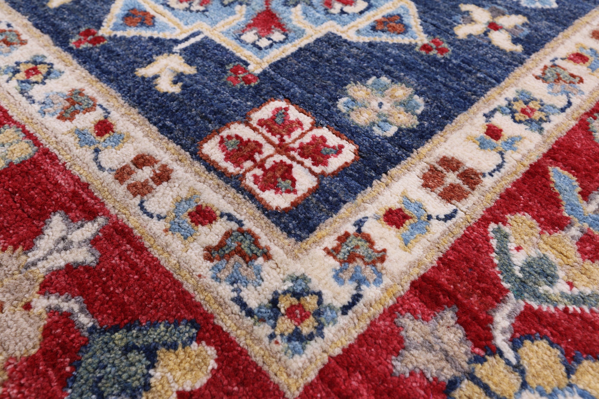 Blue Persian Fine Serapi Hand Knotted Wool Rug - 6' 8" X 9' 8" - Golden Nile