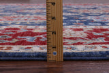 Blue Persian Fine Serapi Hand Knotted Wool Rug - 6' 8" X 9' 8" - Golden Nile