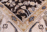 Brown Turkish Oushak Hand Knotted Wool Rug - 6' 2" X 8' 6" - Golden Nile