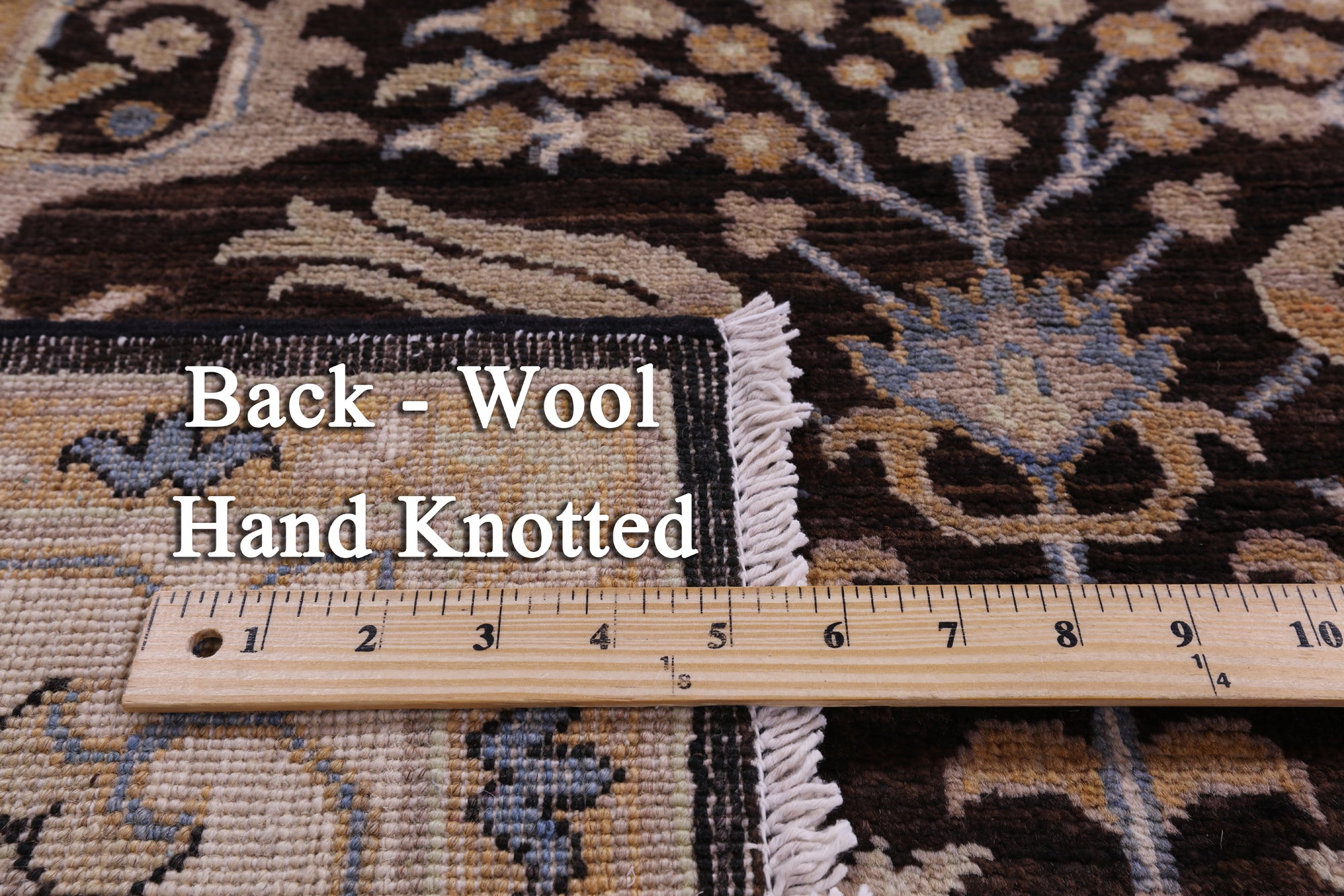 Brown Turkish Oushak Hand Knotted Wool Rug - 6' 2" X 8' 6" - Golden Nile