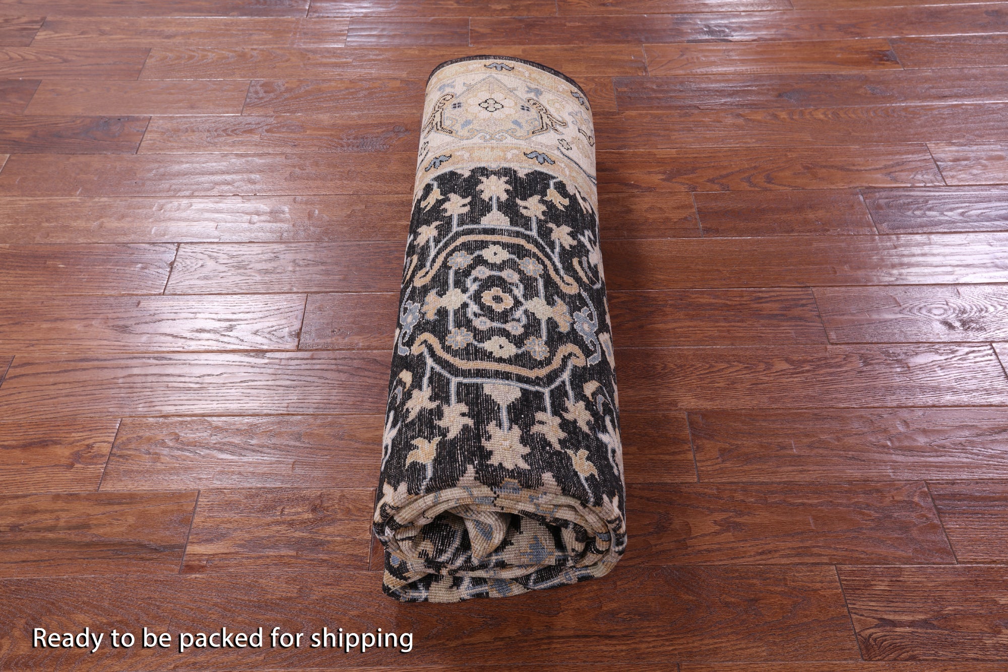 Brown Turkish Oushak Hand Knotted Wool Rug - 6' 2" X 8' 6" - Golden Nile