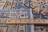 Blue Persian Fine Serapi Hand Knotted Wool Rug - 6' 8" X 9' 9" - Golden Nile
