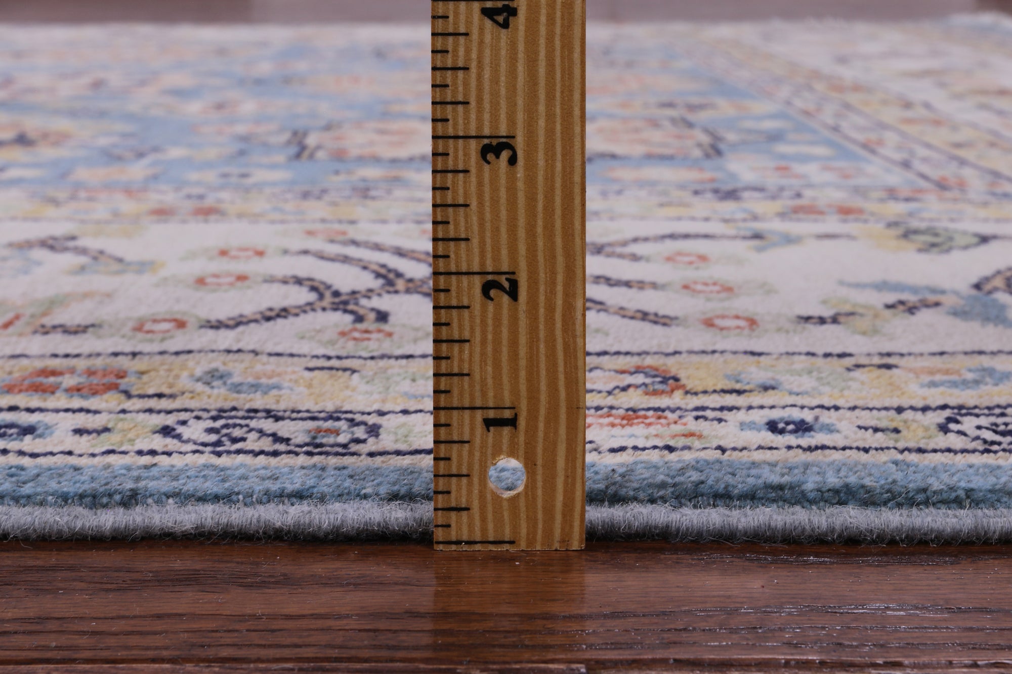 Blue Persian Fine Serapi Hand Knotted Wool Rug - 6' 8" X 9' 9" - Golden Nile