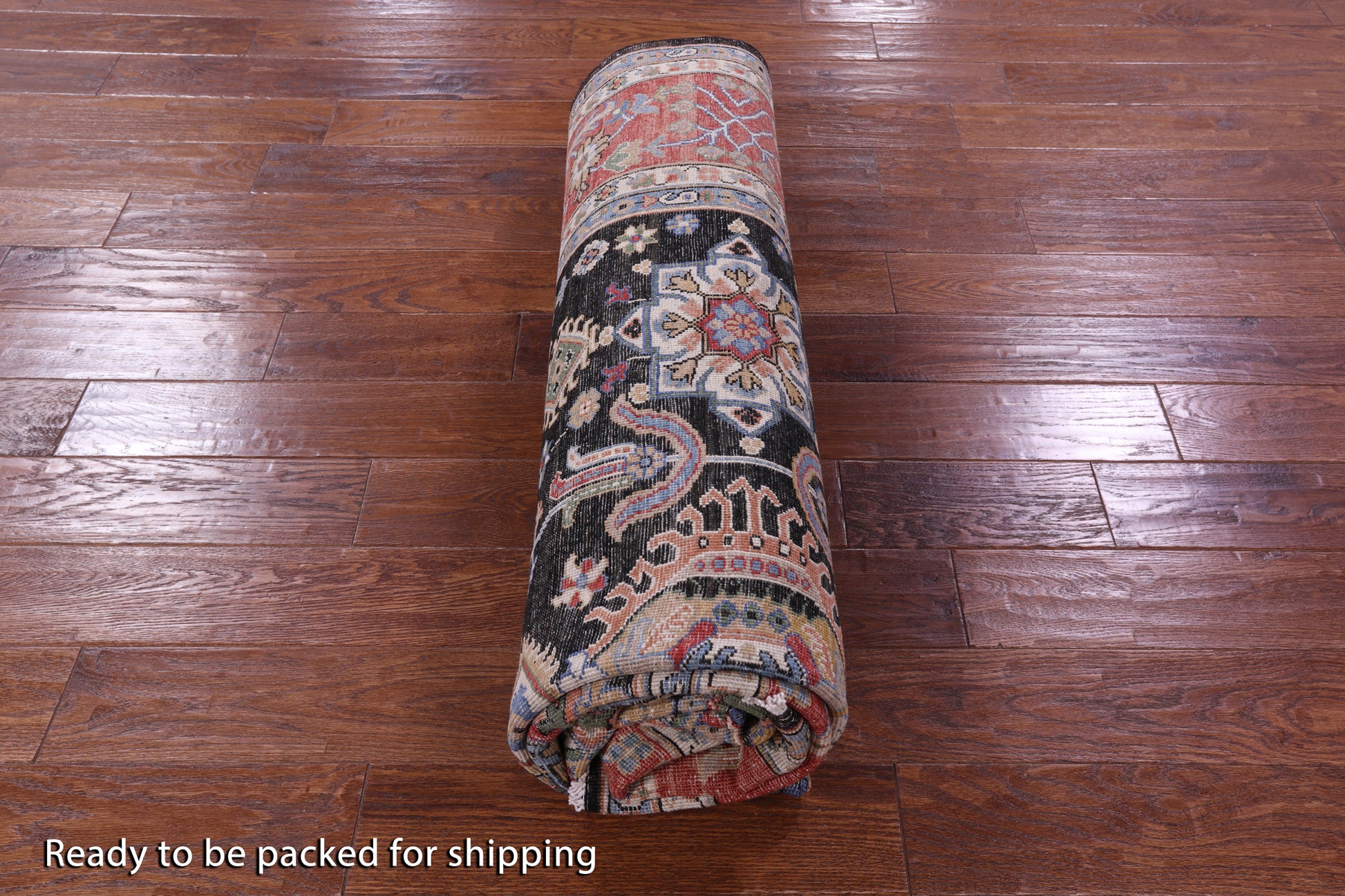 Brown Persian Fine Serapi Handmade Wool Rug - 6' 8" X 9' 10" - Golden Nile