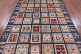 Blue Garden Design Persian Handmade Wool Rug - 6' 7" X 9' 7" - Golden Nile