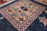 Blue Garden Design Persian Handmade Wool Rug - 6' 7" X 9' 7" - Golden Nile