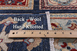 Blue Garden Design Persian Handmade Wool Rug - 6' 7" X 9' 7" - Golden Nile