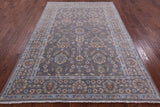 Grey Turkish Oushak Handmade Wool Rug - 6' 0" X 8' 9" - Golden Nile