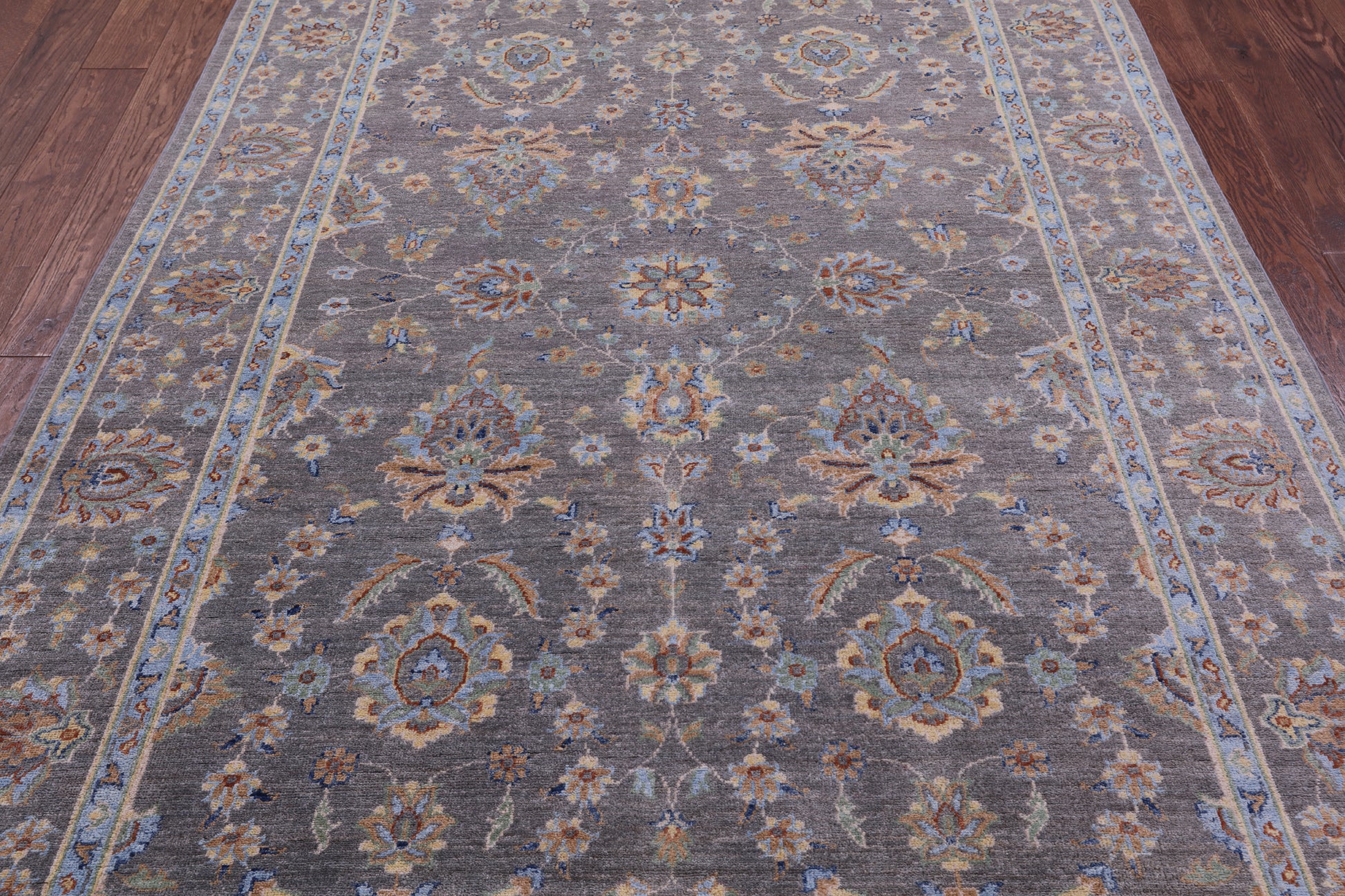 Grey Turkish Oushak Handmade Wool Rug - 6' 0" X 8' 9" - Golden Nile