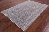 Grey Turkish Oushak Handmade Wool Rug - 6' 0" X 8' 9" - Golden Nile