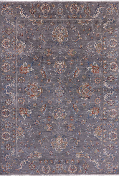 Grey Turkish Oushak Hand Knotted Wool Rug - 5' 10" X 8' 8" - Golden Nile