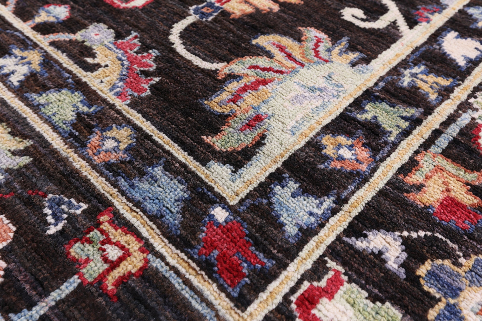 Brown Turkish Oushak Hand Knotted Wool Rug - 6' 1" X 8' 11" - Golden Nile