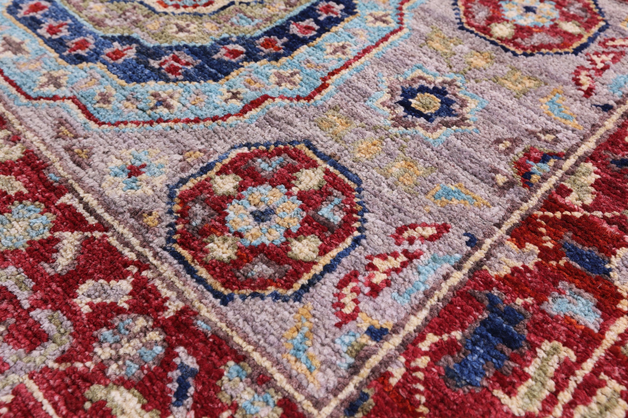 Geometric Persian Mamluk Hand Knotted Wool Runner Rug - 2' 9" X 9' 9" - Golden Nile