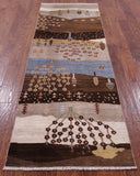 Tribal Persian Gabbeh Hand Knotted Wool Runner Rug - 2' 9" X 8' 3" - Golden Nile