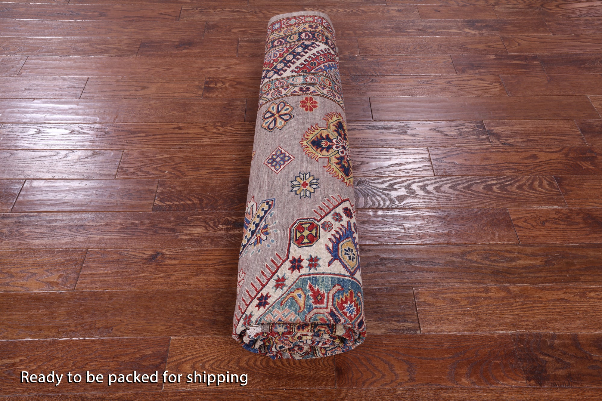 Super Kazak Handmade Wool Rug - 8' 0" X 9' 8" - Golden Nile